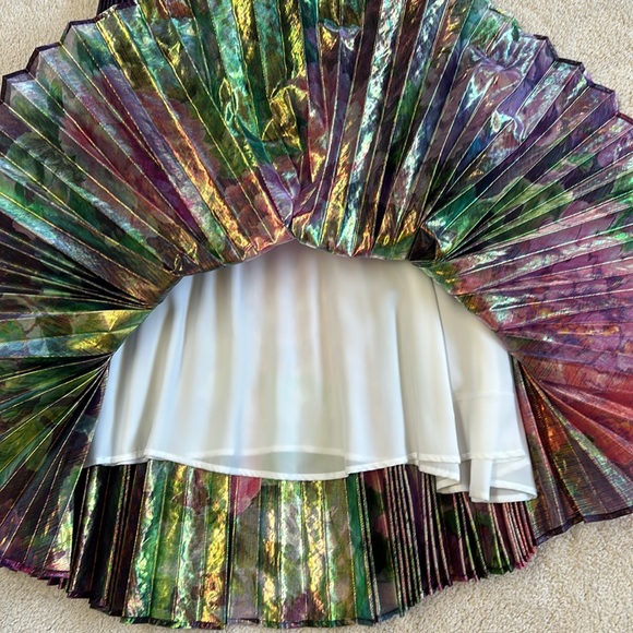 Anthropologie Delfi Accordion Floral Print Shimmer Midi Skirt-NWT!! - Picture 9 of 11